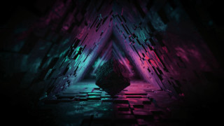 Dark room large object neon - cinema 4 d free wallpaper