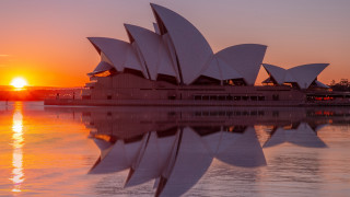 Australian architecture sunset water bridge - sunset time free wallpaper