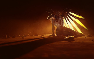 Man stage bird arm backlighting - dramatic cinematic lighting free wallpaper for desktop