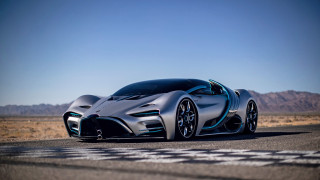 Silver sports car desert mountains 7 - future free wallpaper for desktop