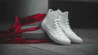 White sneakers red ribbon sidewalk - white sneaker free wallpaper