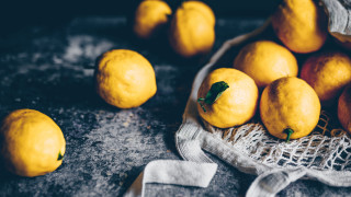 Lemons bag stilllife food photography - a tablecloth free wallpaper
