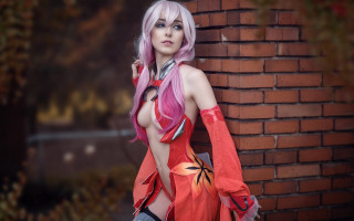 Pink hair red dress spider - elena guro free wallpaper