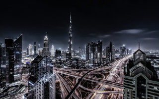 Cityscape traffic night lights fathi - a dark sky background free wallpaper