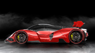 Red sports car smoke concept - concept design free wallpaper