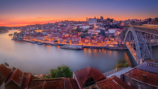 City bridge river sunset magic - almada negreiro free wallpaper