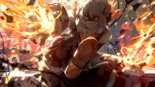 Fire sword man burns embers - flame free wallpaper for desktop