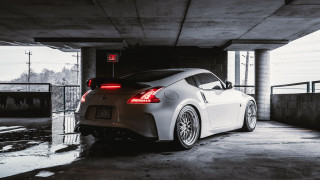 White sports car parking garage 11 - its light free wallpaper