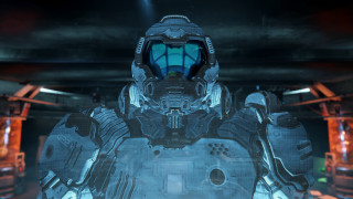 Futuristic robot neon helmet city - a neon light free wallpaper