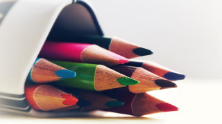 Colored pencils white container childs - a childs free wallpaper