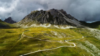 Mountain road cloudy sky fantasy - road free wallpaper for desktop