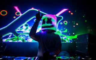 Dj neon mask party mixer - altichiero free wallpaper