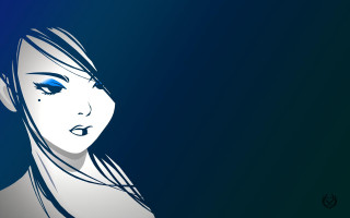 Woman blue eyes black background - this image free wallpaper