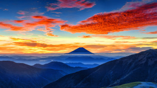 Mountain range sunset red cloud - murata range free wallpaper