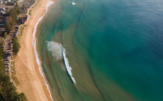Beach wave houses boat aerial - andreas gursky free wallpaper