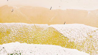 Kiteboard group wave beach sunset - andreas gursky free wallpaper