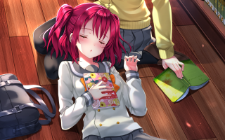 Girl pink hair floor backpack - a floor next free wallpaper for desktop