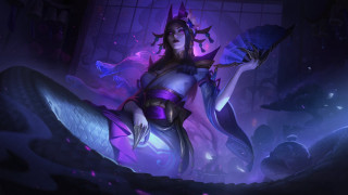 Purple horned woman sword mermaid - horn free wallpaper