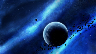 Space planet star background blue - a planet and a star in the background free wallpaper