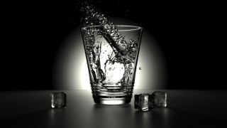 Glass water ice splash 3d - a table in the dark free wallpaper