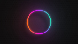 Neon circle black background bauhaus - neon light free wallpaper