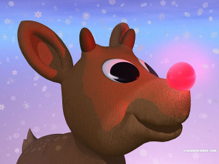 Cartoon deer bubble pink snowflakes - a bubble free wallpaper for desktop