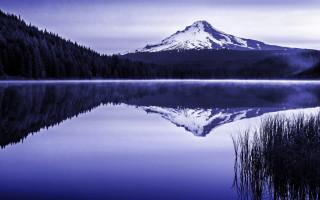 Mountain reflection lake trees sky 6 - tall grass and trees free wallpaper