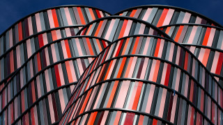 Building striped modular constructivism abstract - a blue sky behind free wallpaper