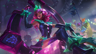 Futuristic woman sword platform hologram - a platform free wallpaper