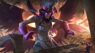 Angelic woman giant demon wings - a giant demon free wallpaper