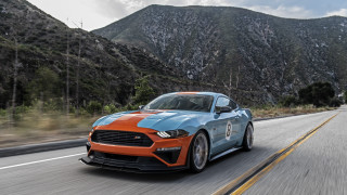 Mustang blue orange mountains cloudy - a.d.m. cooper free wallpaper