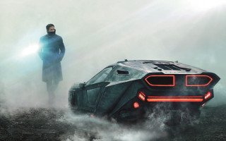 Futuristic car man fog bright - blade runner free wallpaper for desktop