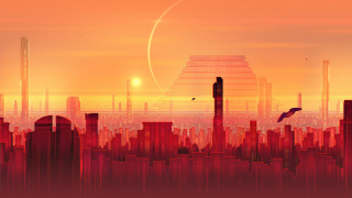 City bird sunset architecture matte - christopher balaskas free wallpaper