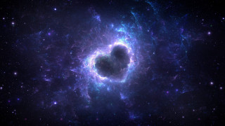 Heart galaxy blackhole star storm - star and dust free wallpaper