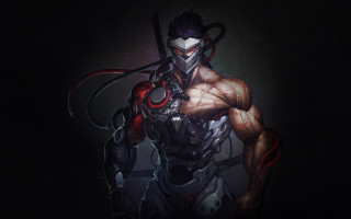 Overwatch demon chest cyberpunk male - a character free wallpaper for desktop