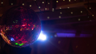 Disco ball hologram anamorphic flare - a ceiling free wallpaper