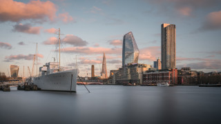 Boat city skyline sunset tower - christopher wren free wallpaper
