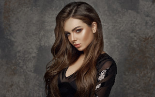 Woman longhair blackdress portrait fashion - sheer free wallpaper