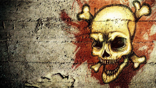 Skull crossbones wall brick hand - skull free wallpaper for desktop