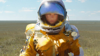 Yellow spacesuit field sky beach - adrian ghenie free wallpaper