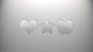 Metal background hearts apple cutout - a metal background free wallpaper