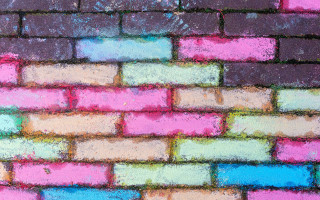 Brickwall pastel stars cherryblossom pixelart - pastel free wallpaper