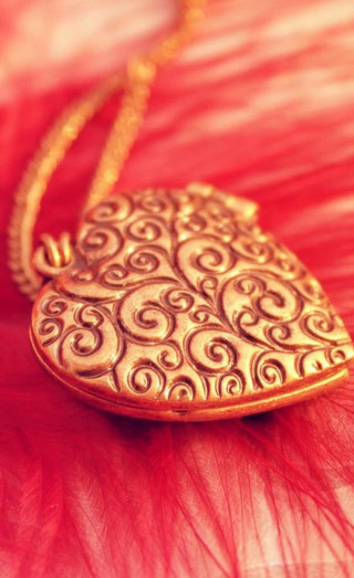 Gold necklace heart pendant feather - free hearts wallpaper for mobile