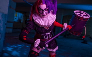 Clown baroness purple wig puzzle - cosplay free wallpaper