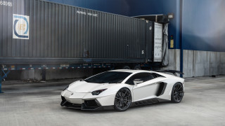 White sports car shipping container 2 - sharp line free wallpaper for desktop