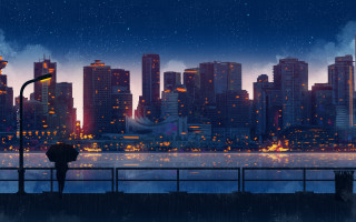 Bridge city night street lights - vancouver school free wallpaper