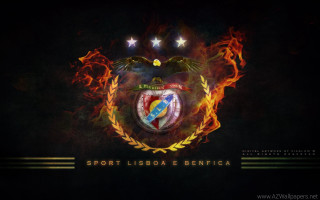 Soccer emblem flames stars black - a gold border free wallpaper