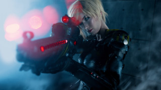 Cyberpunk cosplay blonde gun redlights - cosplay free wallpaper