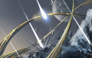 Space station rocket star planet - star citizen halo free wallpaper