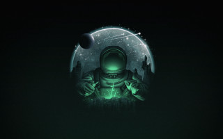 Astronaut holding green light planet - green light free wallpaper